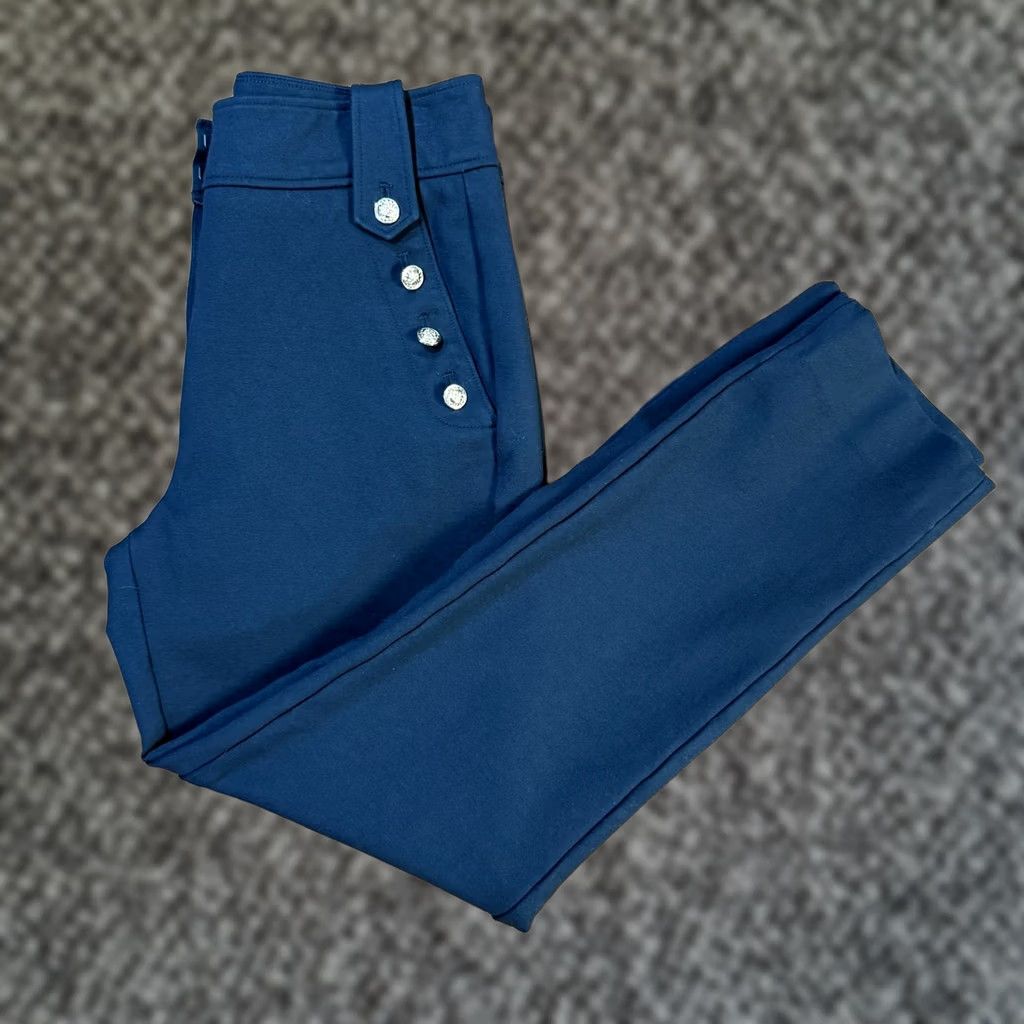 Quince Quince Women's Straight leg Stretch Dress Pants Small Blue Pull On Rayon Size 28" / US 6 / IT 42 - 1 Thumbnail
