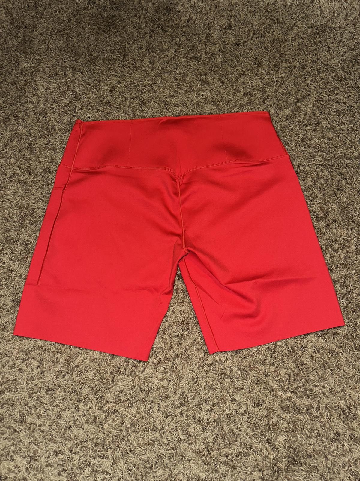 Nike Nike Go Women’s Firm-Support High-Waisted 8" Biker Red Plus Size Shorts Size 42" / US 20 - 5 Thumbnail