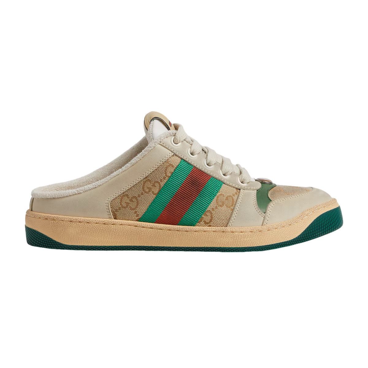 GUCCI Screener $1060 Women's Beige Mule Sneakers Sneakers Ne