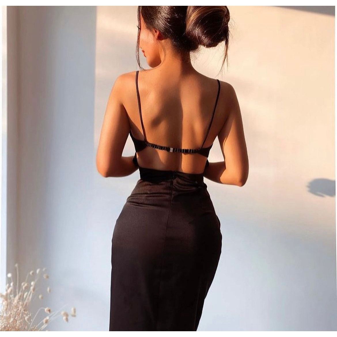 Zara ZARA BLOGGER FAVORITE SATIN EFFECT CUT OUT MIDI DRESS Size S / US 4 / IT 40 - 5 Thumbnail