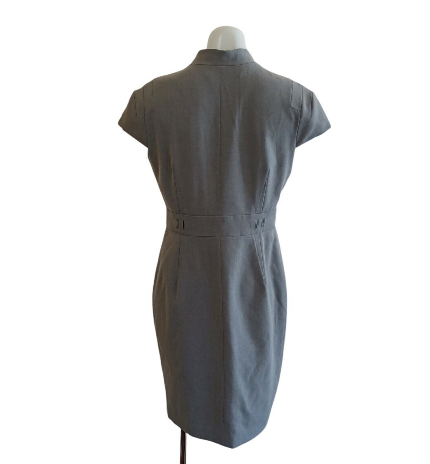 Designer × Marcs Marc New York Dress Grey Button Up Short Sleeve Size L / US 10 / IT 46 - 5 Thumbnail