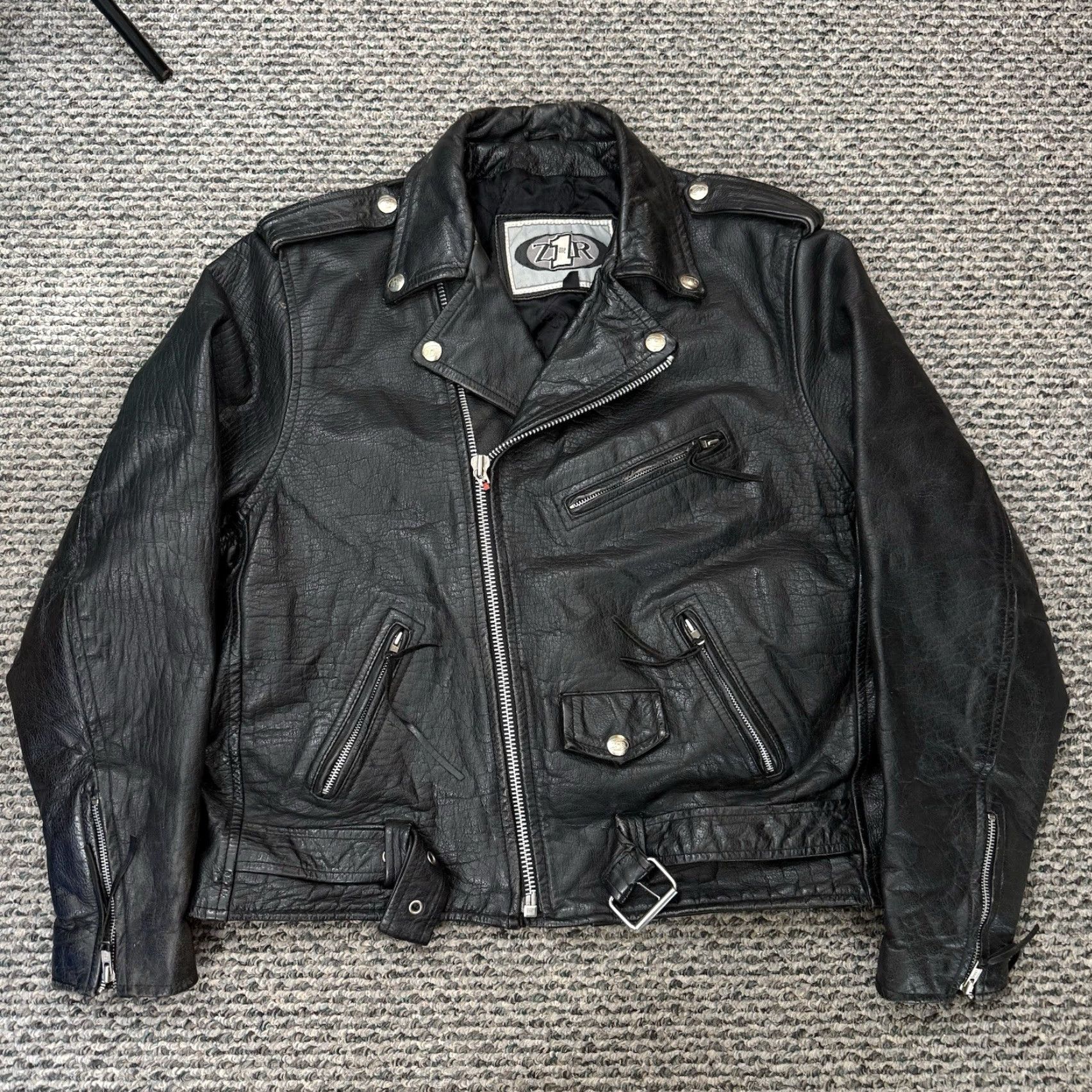 Vintage VINTAGE Z1R Jacket Men’s 48 Black Leather Motorcycle Biker 90s D Pocket Outdoor Size US M / EU 48-50 / 2 - 2 Thumbnail