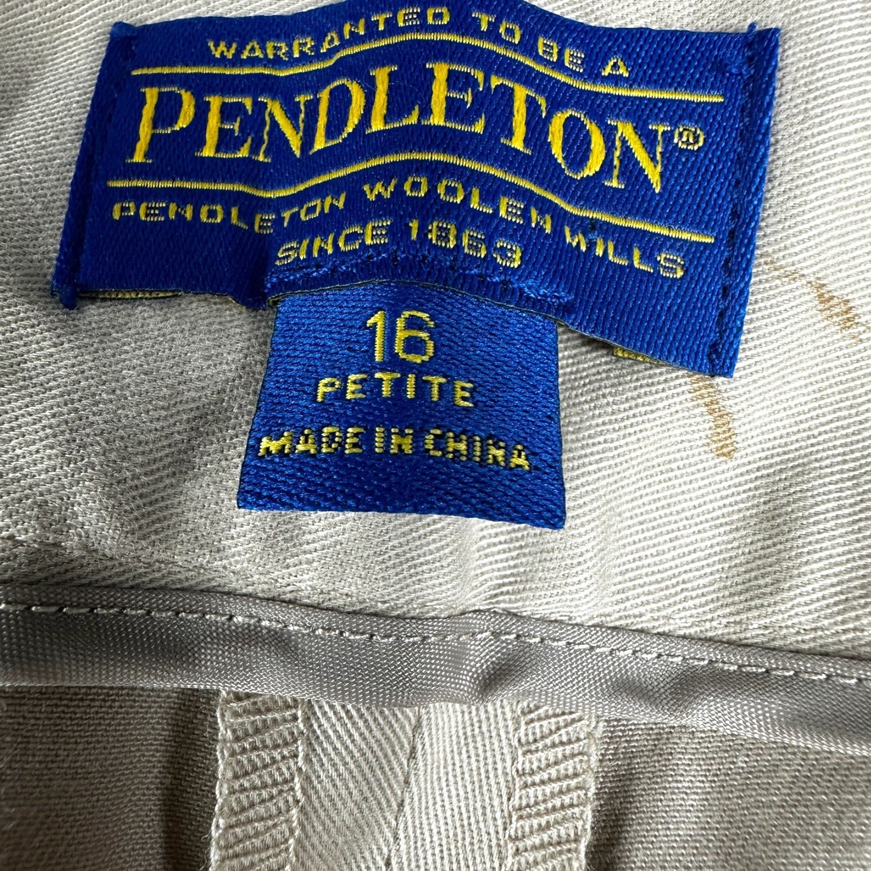 Pendleton Pendleton Pants Womens 16P Khaki Straight Leg Pockets Cotton Blend Stretch Basic Wearable Beige Modern Classic Size 24" / US 00 / IT 34 - 6 Thumbnail
