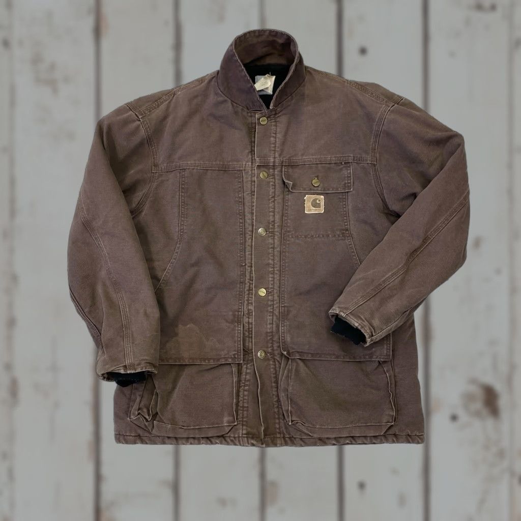 Carhartt VINTAGE Carhartt Coat / Jacket Barn Chore Quilted Lined Cotton Canvas Brown Mens Large - 90s USA Western Outdoor Utility Jacket Size US L / EU 52-54 / 3 - 1 Thumbnail