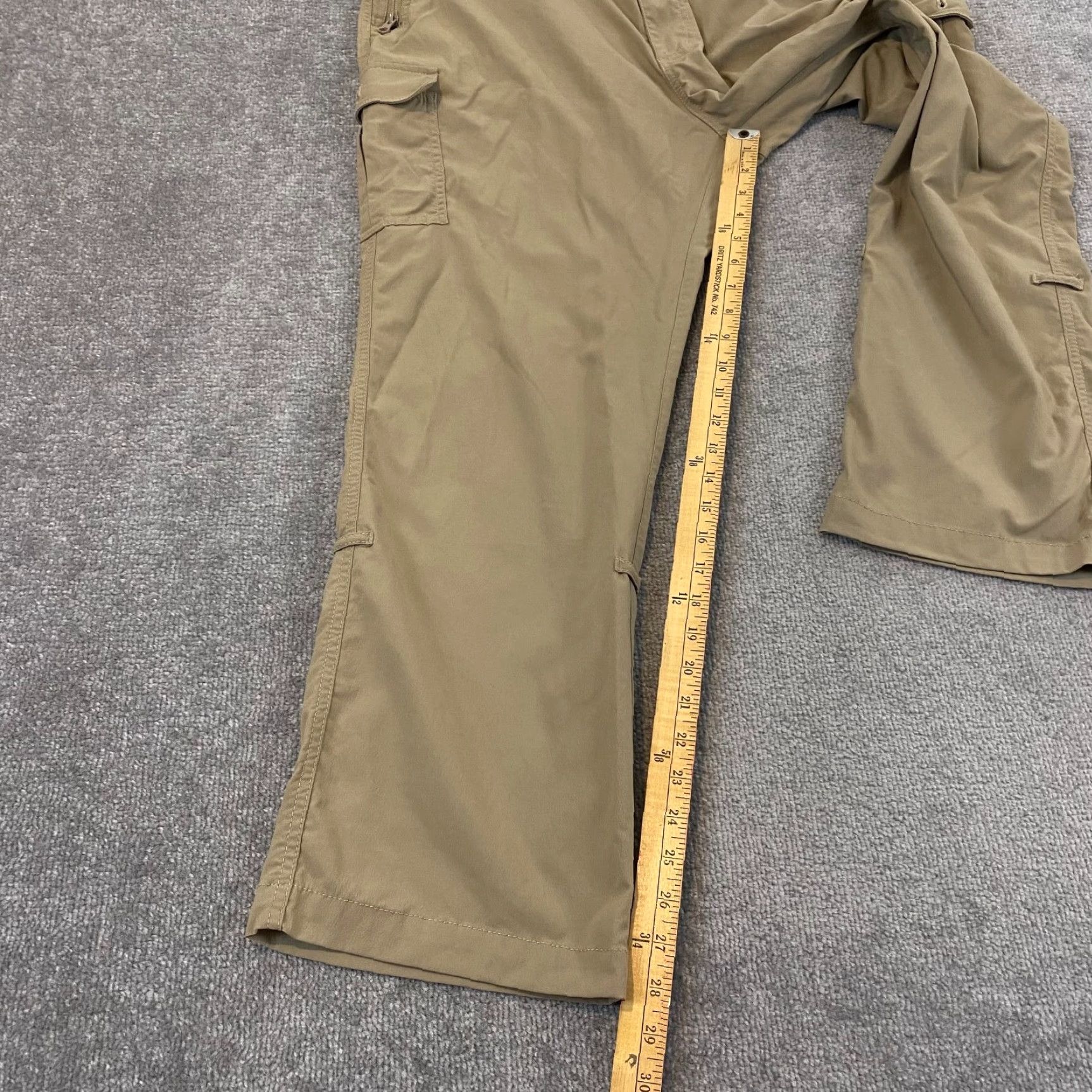 Vintage Clothing Arts Pants Women 16 Petite Brown Cargo Travel Pick-Pocket Proof Roll Up Cargo Pants Women 16P Brown Size 38" / US 16 / IT 52 - 4 Thumbnail