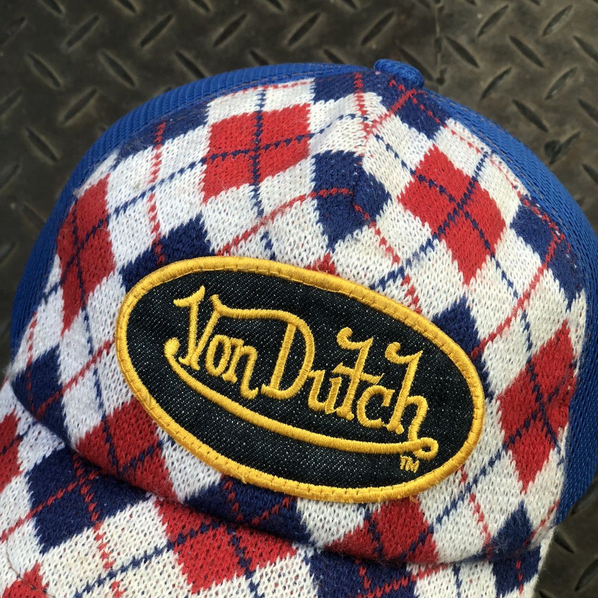 Von Dutch 🚫 SOLD 🚫 Vintage Von Dutch Knitwear Tartan Trucker Hat Size ONE SIZE - 4 Thumbnail