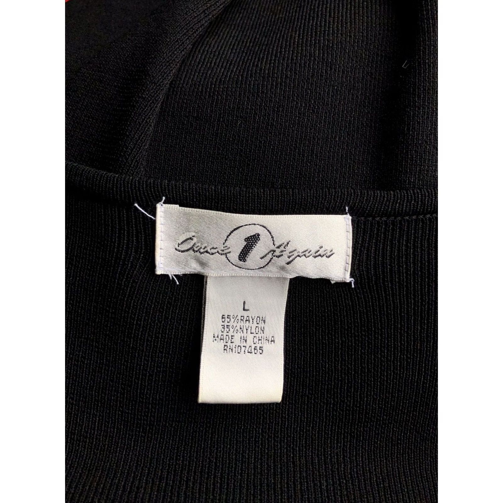 Vintage VINTAGE Once Again Rayon Knit top Blouse L Black Beaded Scoop Short Sleeve Pullover Boho Size L / US 10 / IT 46 - 6 Thumbnail