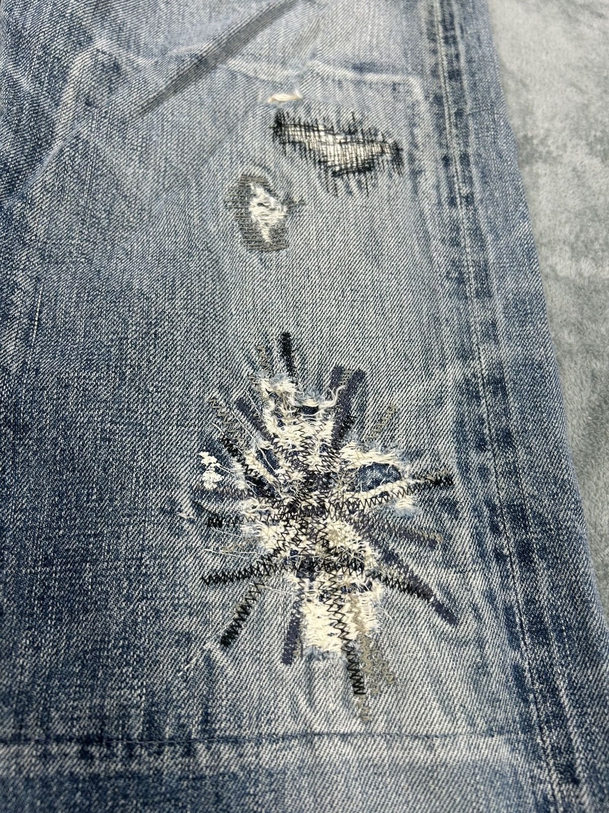 Kapital Kapital Boro Distressed Patchwork Denim Jeans Size US 30 / EU 46 - 5 Thumbnail