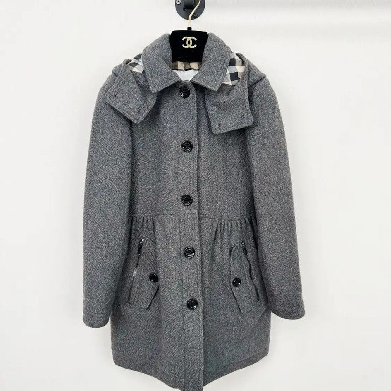 Burberry Burberry Gray Women's Coat Size 10Y Size S / US 4 / IT 40 - 1 Thumbnail