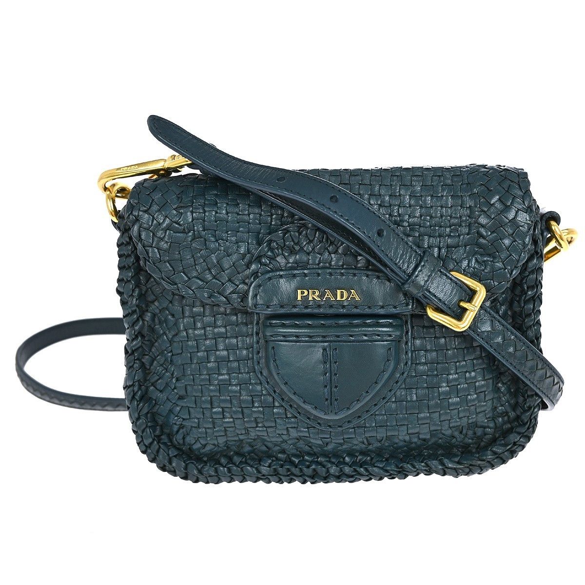 Prada Prada Madras Shoulder Bag Leather Size ONE SIZE - 1 Thumbnail