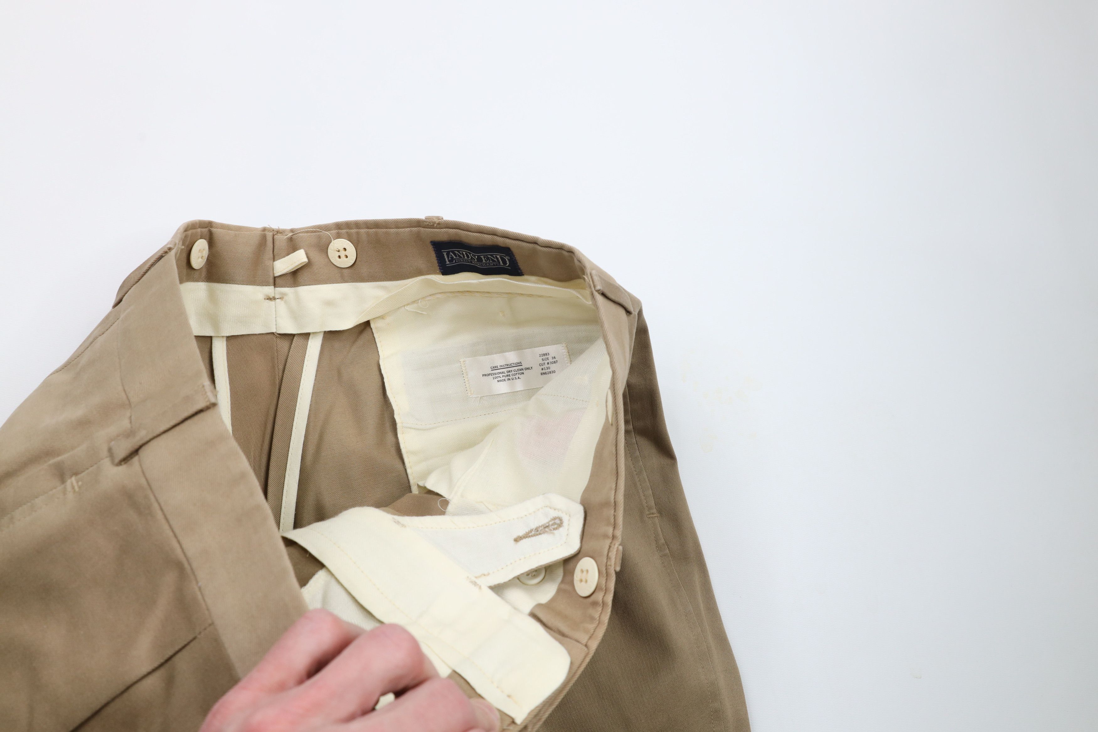 Lands' End × Vintage Vintage 70s Lands End Cuffed Wide Leg Chino Pants USA Size US 36 / EU 52 - 10 Thumbnail