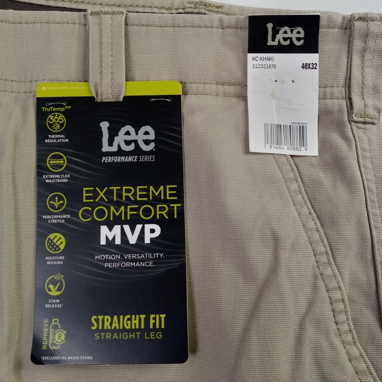 Lee Lee Extreme Comfort Cargo Pants Men 40x32 Beige Straight Fit Size US 40 / EU 56 - 2 Thumbnail