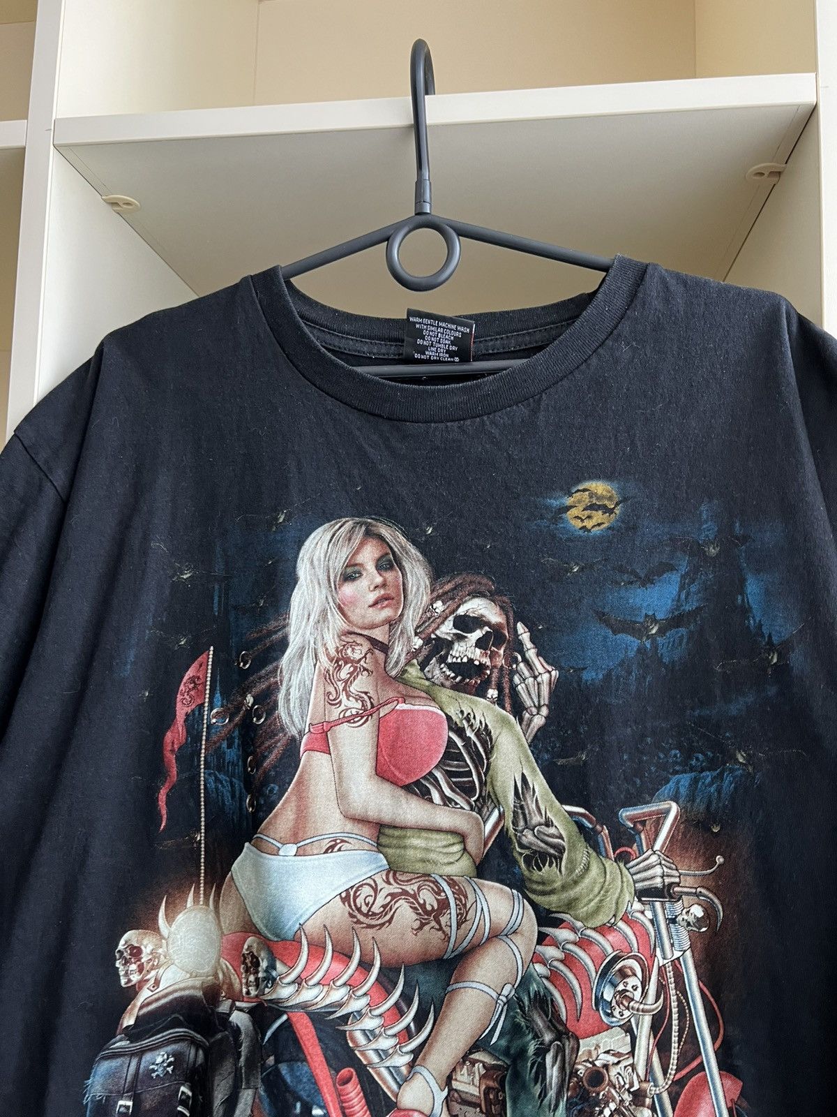Band Tees Y2K Skeleton Biker Graphic T-Shirt Size US XXL / EU 58 / 5 - 4 Thumbnail