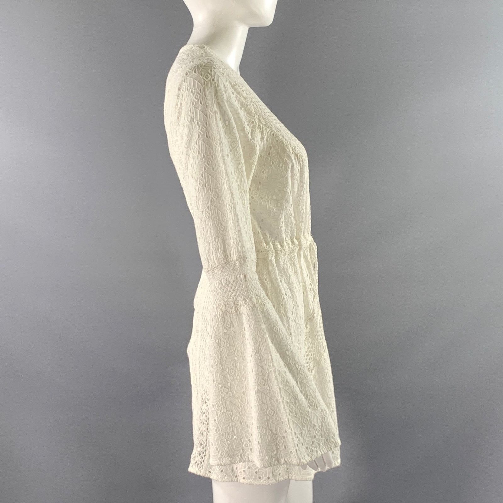 Ramy Brook RAMY BROOK Size S White Cotton Leafs Cardigan Size S / US 4 / IT 40 - 3 Thumbnail