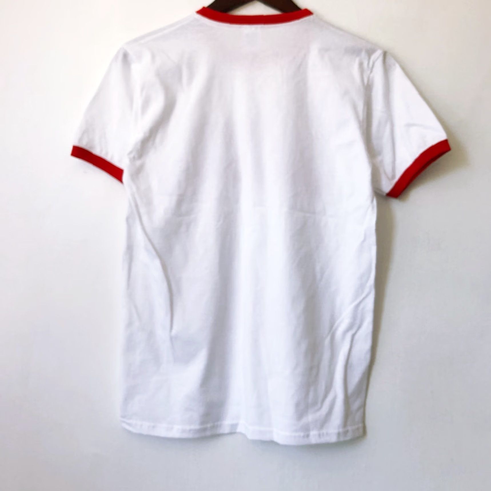Etro VINTAGE legit babes Ringer T-Shirt Womens Medium Red Retro 70s Style Script NWOT Size M / US 6-8 / IT 42-44 - 5 Thumbnail