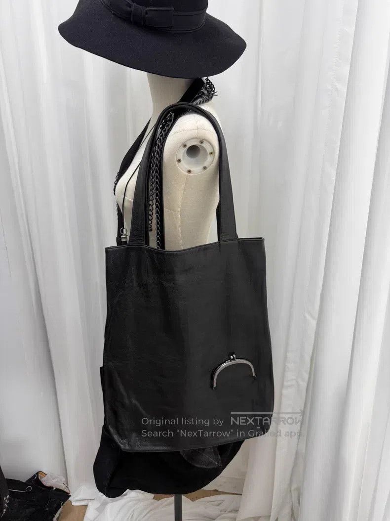Yohji Yamamoto Yohji Yamamoto Large cowhide gold mouth bag Size ONE SIZE - 1 Thumbnail