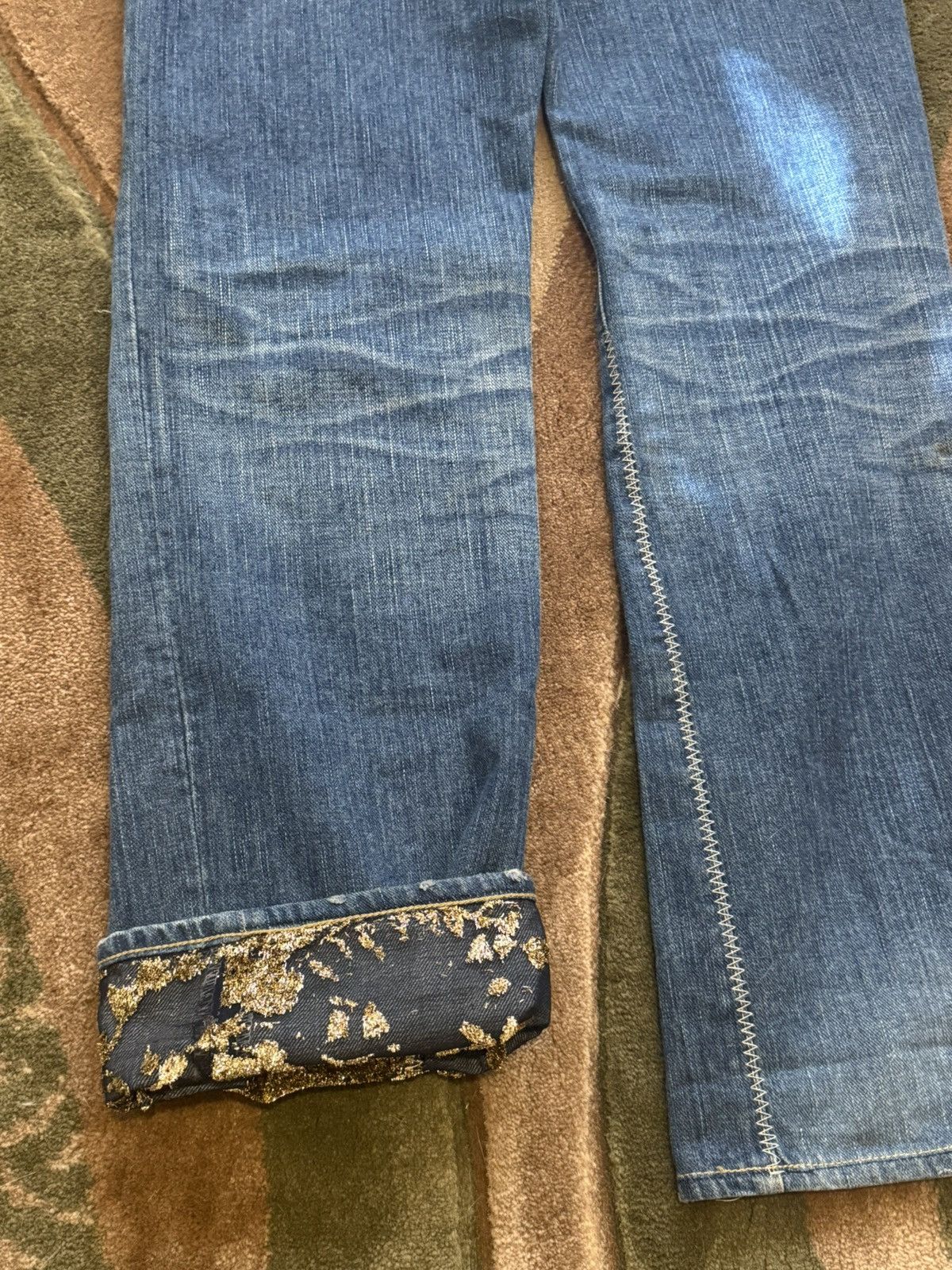 Number (N)ine Number (N)ine SS03 Kurt Cobain Velour Patchwork Jeans Size US 30 / EU 46 - 4 Thumbnail