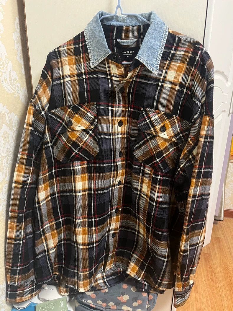 Fear of God Fear of God 5th Collar Denim Flannel - dmc Size US S / EU 44-46 / 1 - 1 Thumbnail
