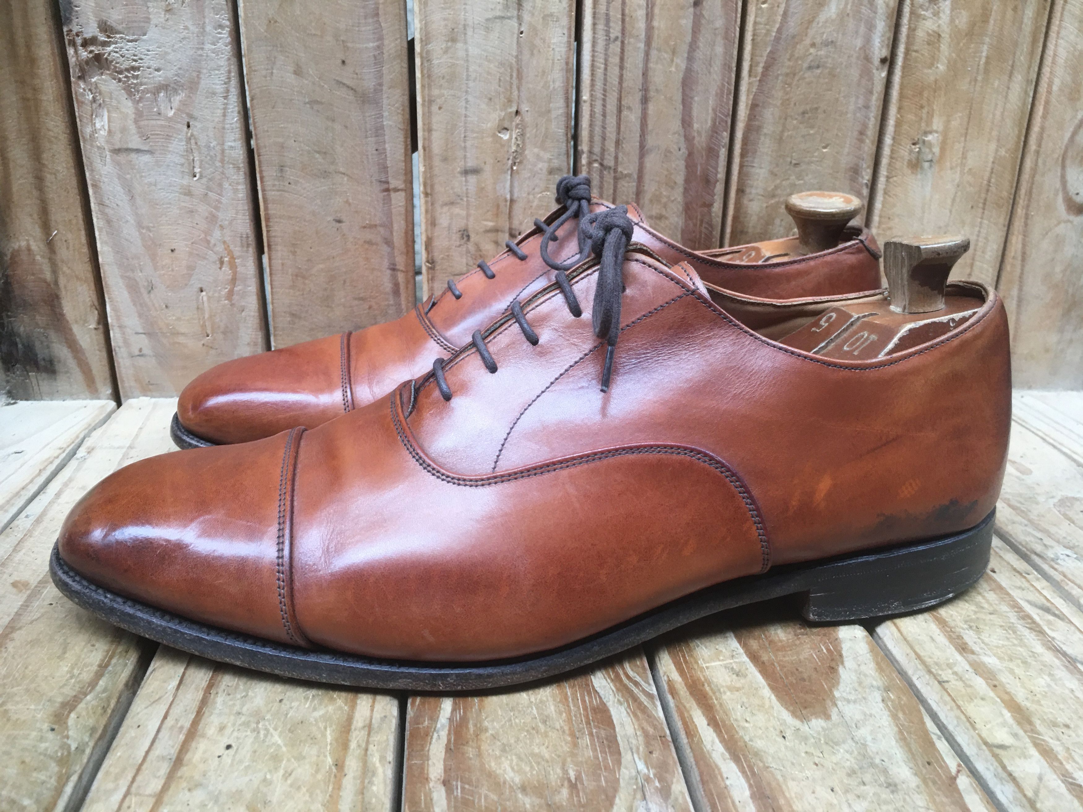 Tricker's Tricker's Regent brown plain toe leather shoes Uk 10 Size US 11 / EU 44 - 9 Thumbnail