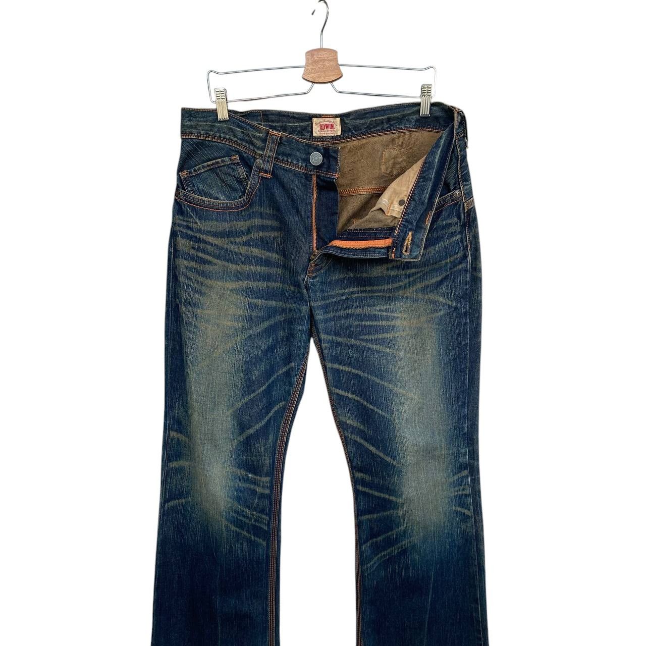 Edwin × Vintage FLARE EDWIN EXCLUSIVE MUDWASH CLAWMARK BUCKLE BACK BJ03-42 Size US 34 / EU 50 - 10 Thumbnail
