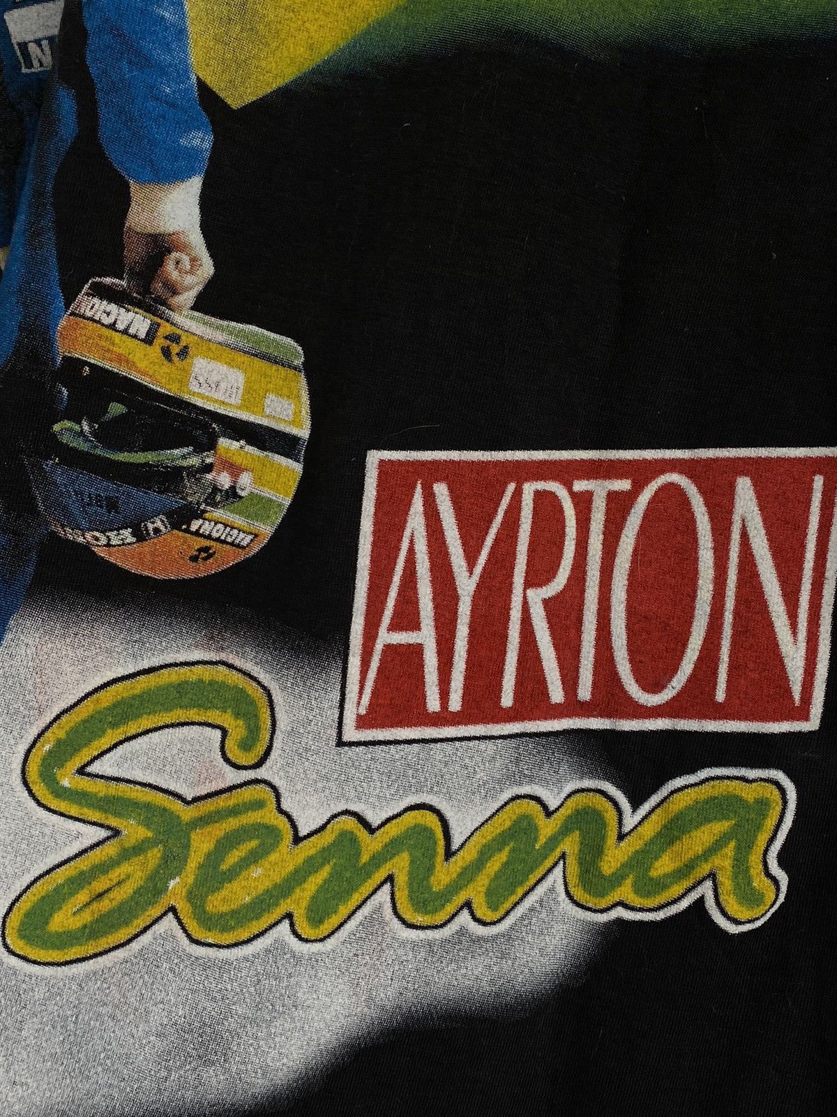 Vintage Vintage Aryton Senna AOP Formula 1 Racing Memorial Tee Size US L / EU 52-54 / 3 - 9 Thumbnail