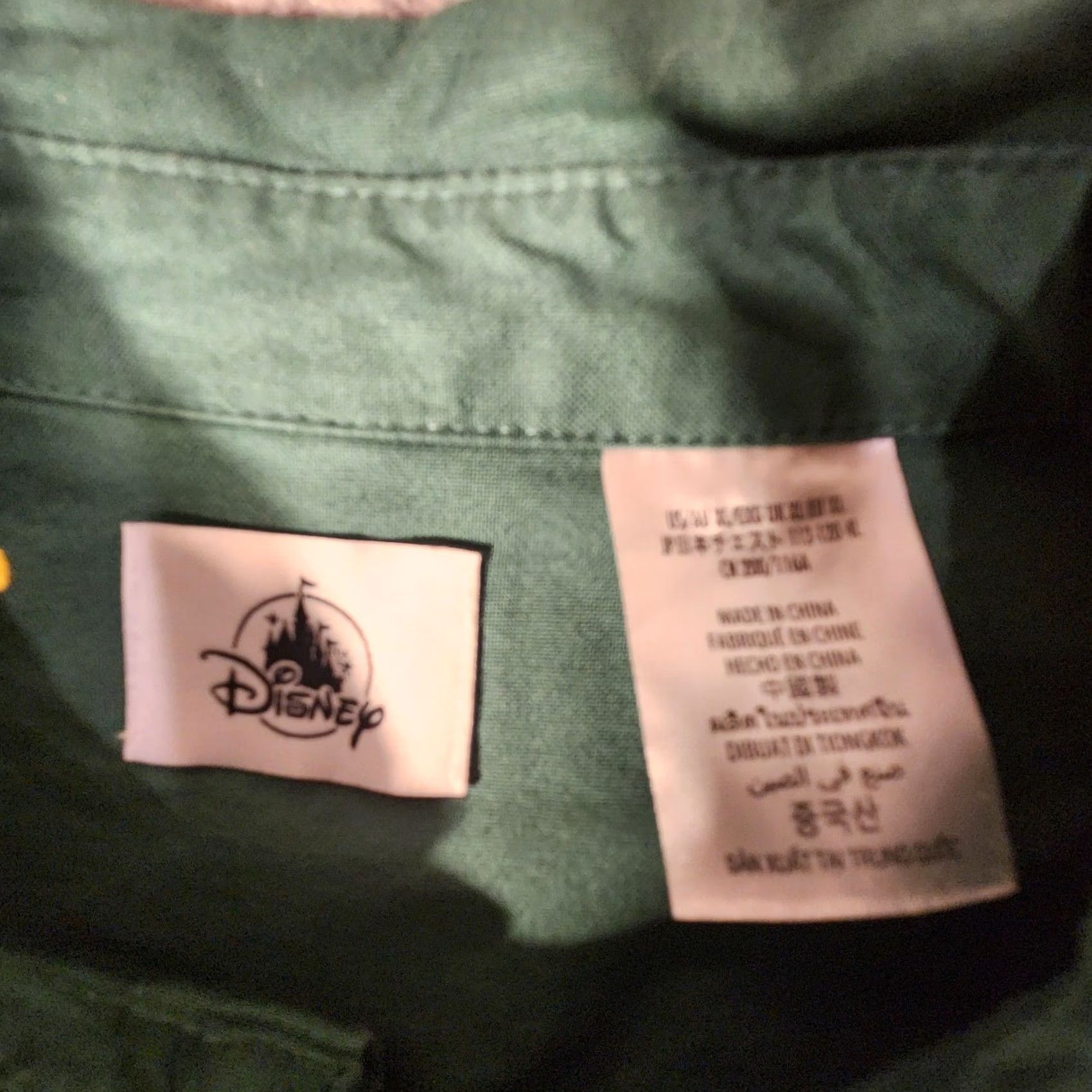 Disney VINTAGE? No. Disney Shirt Mens XL Green Button Front Allover Embroidered Mickey Mouse Print Size US XL / EU 56 / 4 - 3 Thumbnail