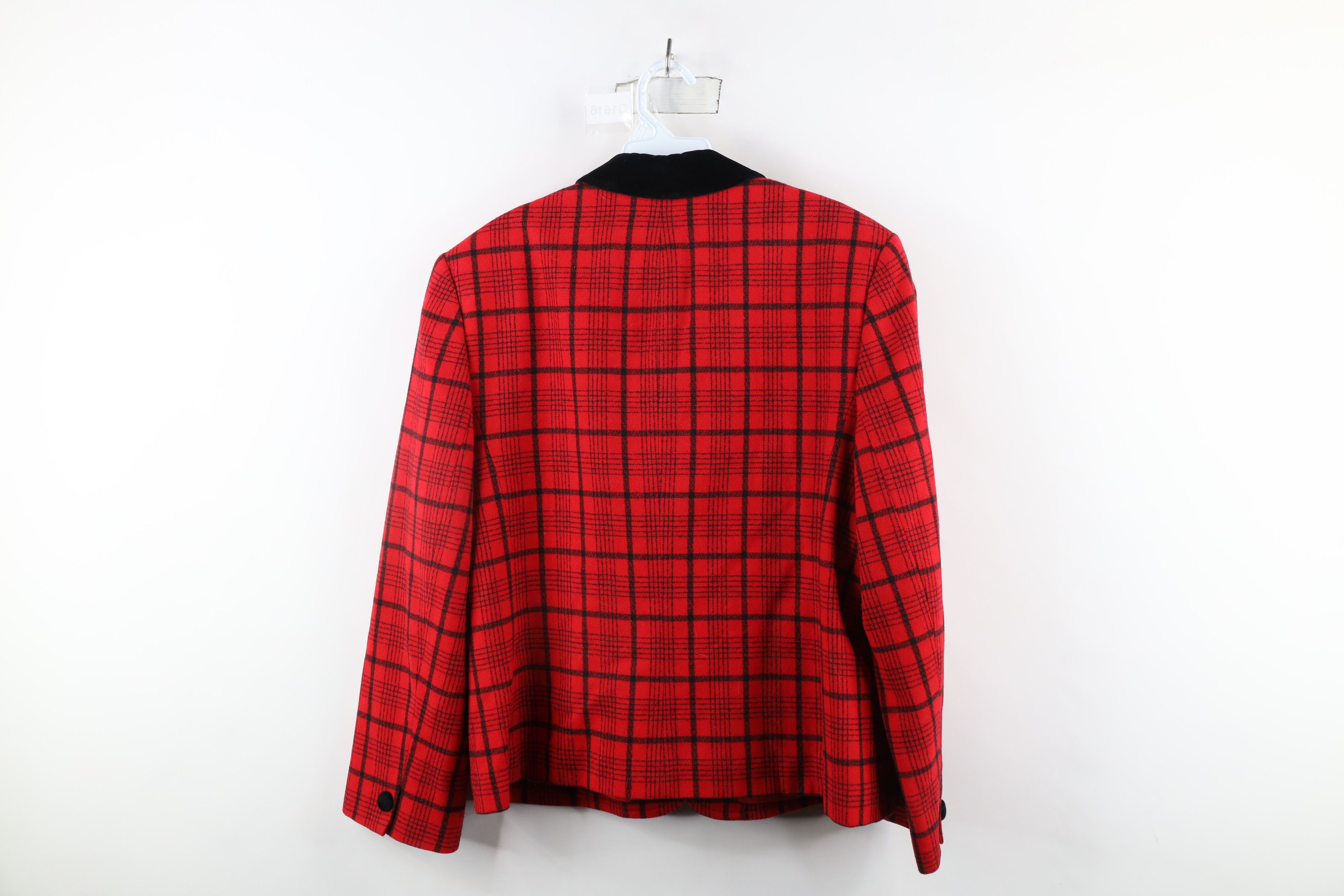 Pendleton × Vintage Vintage 90s Pendleton Wool Blazer Jacket Red Plaid USA Size XXL / US 16-18 / IT 52-54 - 12 Thumbnail
