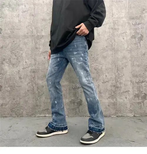 Japanese Brand distressed grunge paint flared jeans Size US 30 / EU 46 - 3 Thumbnail
