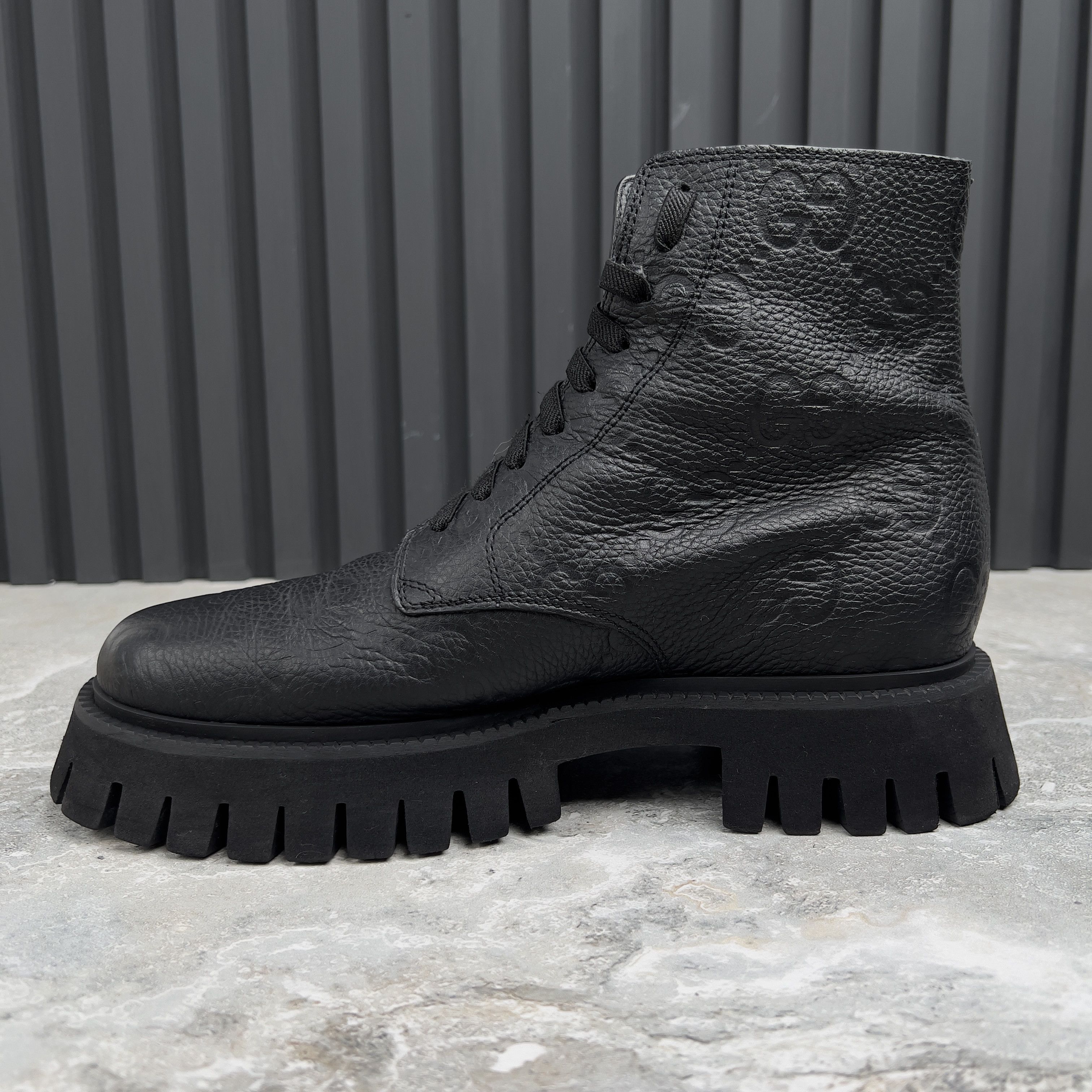 Gucci Gucci Combat Boots Interlocking G Monogram Side Zip Lug Sole Size US 7.5 / EU 40-41 - 6 Thumbnail