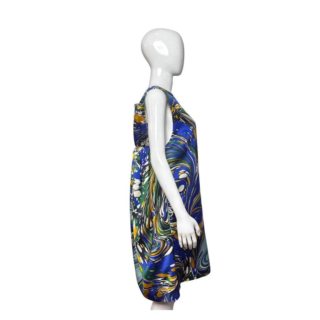 Stella McCartney Stella McCartney Abstract Print Silk Sleeveless Dress Size L / US 10 / IT 46 - 5 Thumbnail