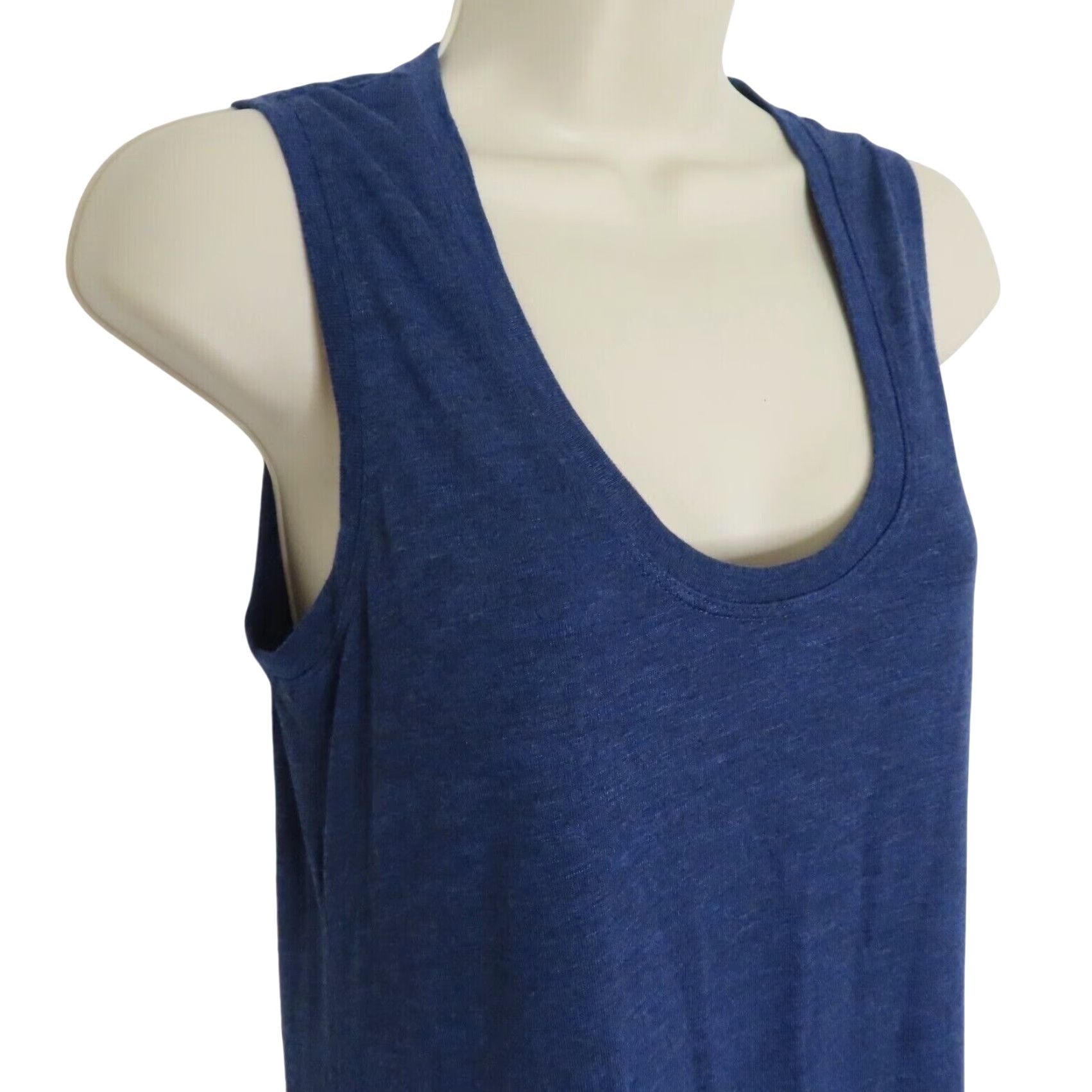 Madewell Madewell Jersey Tank Dress S Blue Sleeveless Scoop Neck Side Slits Marled Cotton Blend Jersey Casual Women Size S / US 4 / IT 40 - 2 Thumbnail