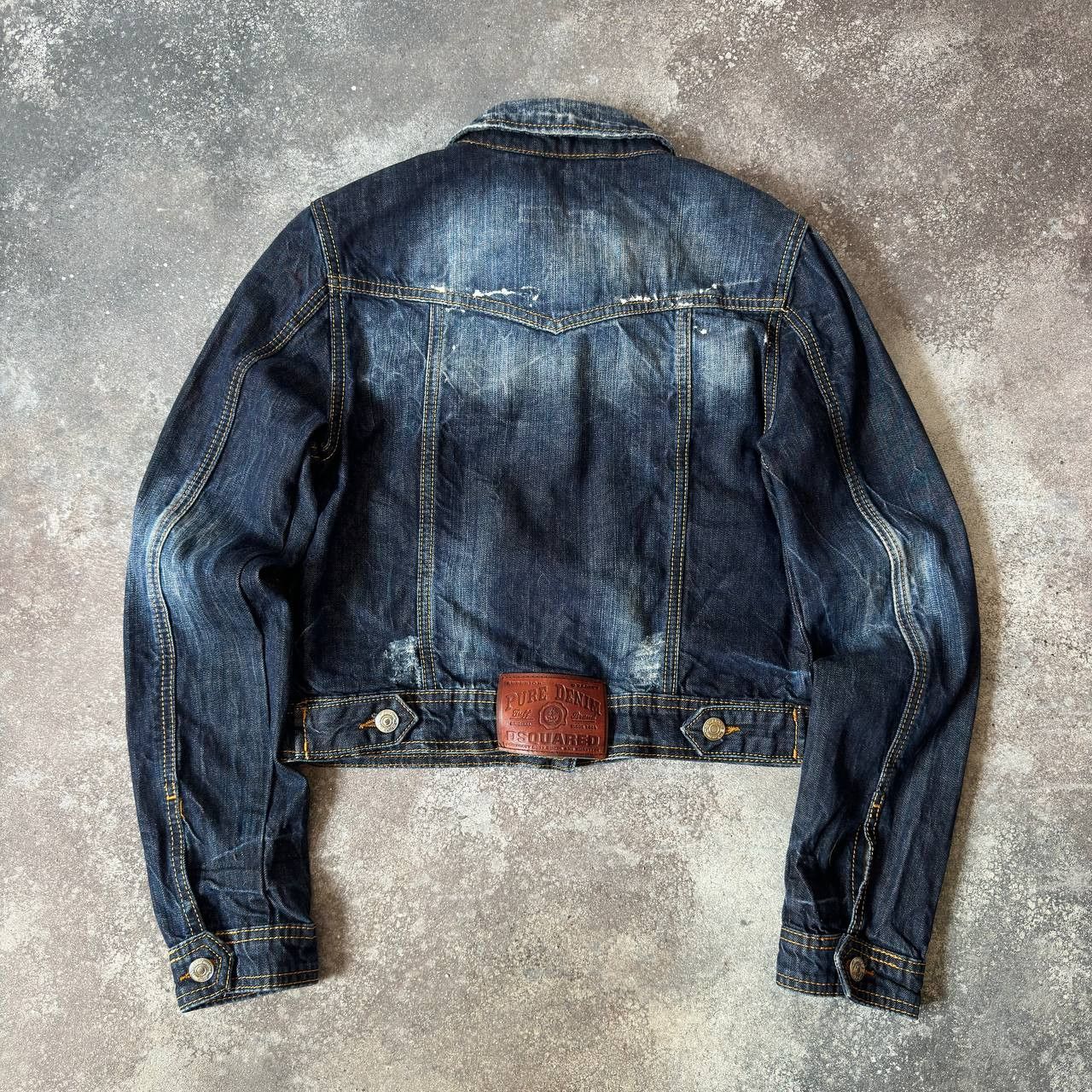 Dsquared2 DSQUARED2 Distressed/Washed Denim Cropped Jacket Size S / US 4 / IT 40 - 3 Thumbnail