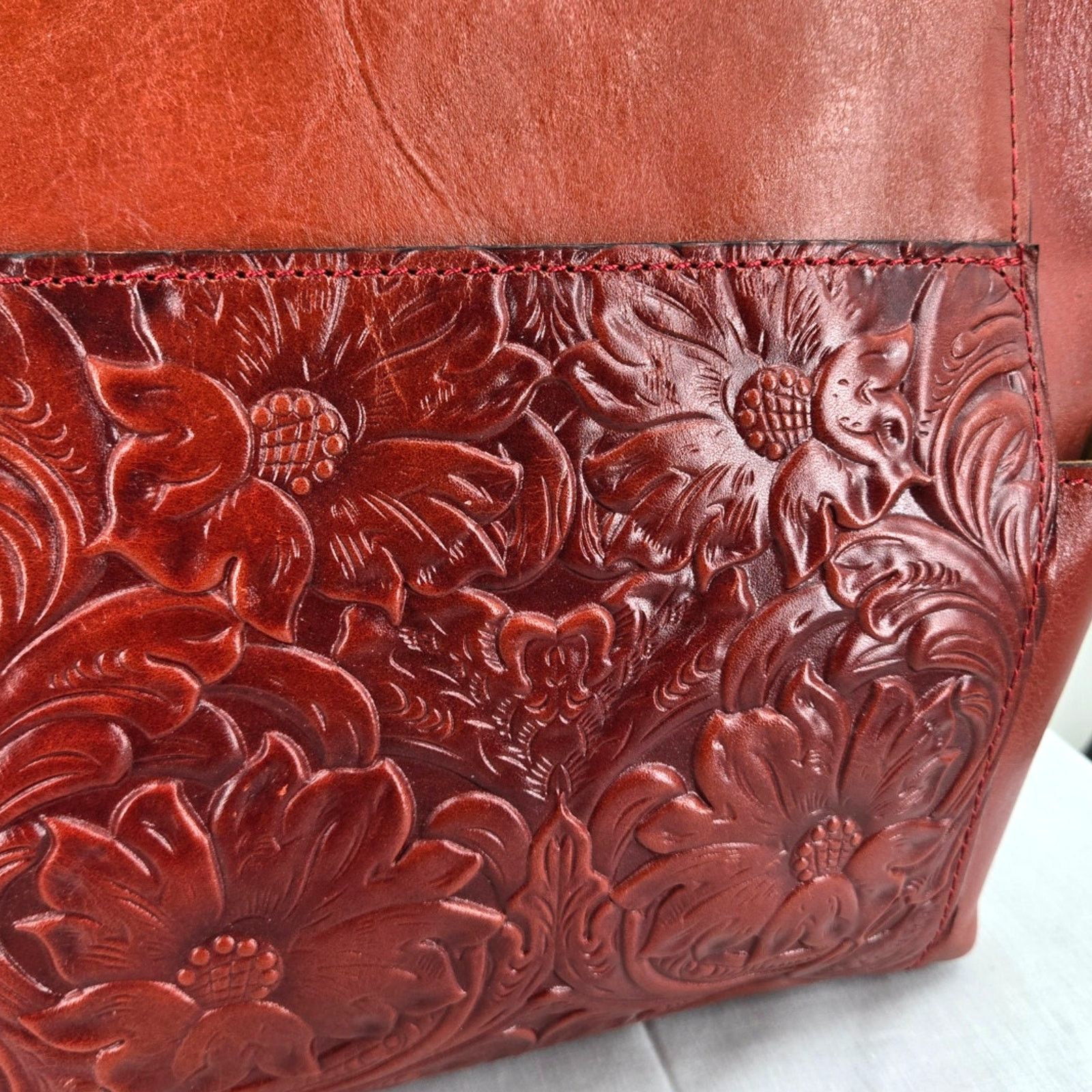 Patricia Nash Patricia Nash Aveley Leather Tooled Crossbody Tote Size ONE SIZE - 8 Thumbnail