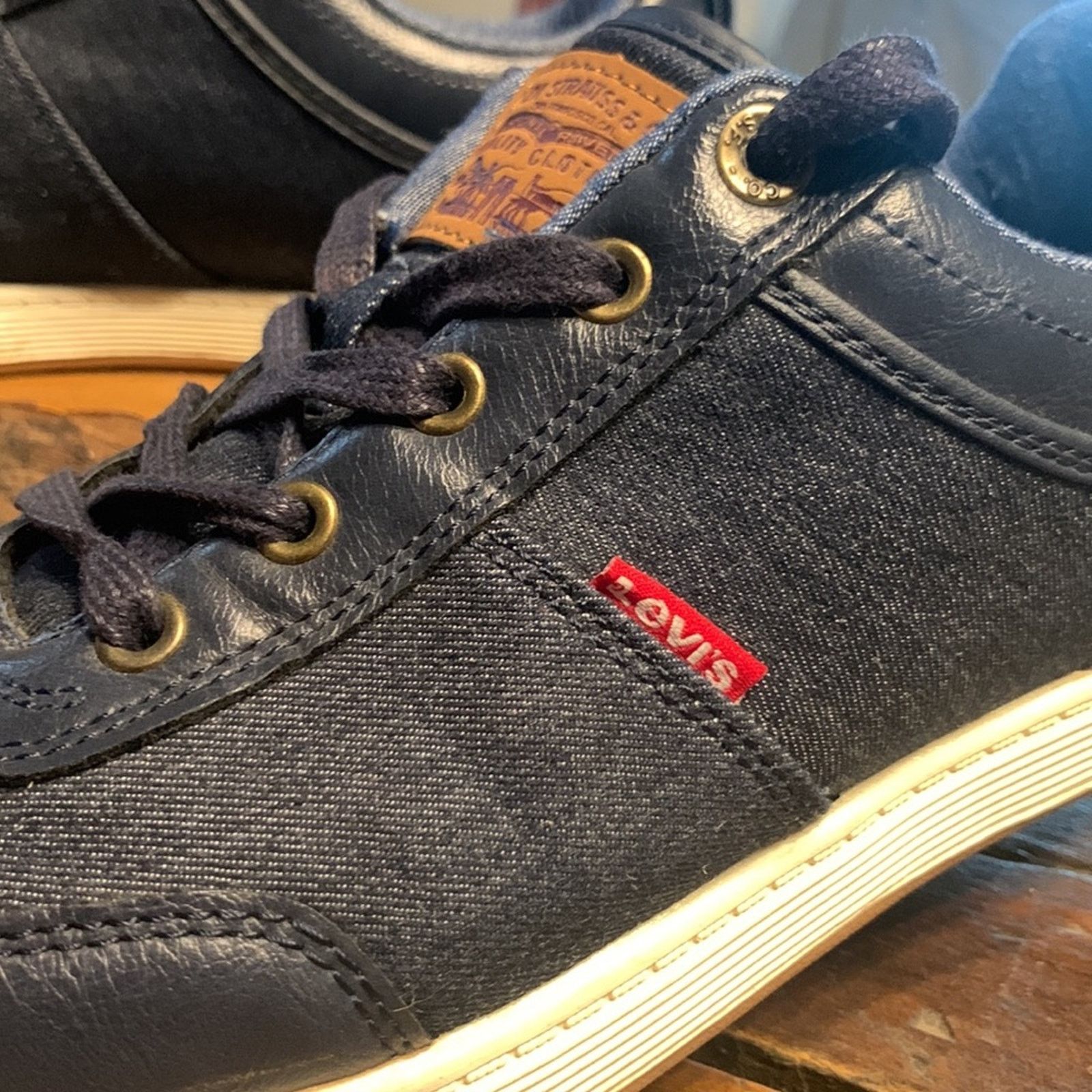 Levi's Levis denim jeans sneakers athletic athleisure shoes Size US 9.5 / EU 42-43 - 3 Thumbnail