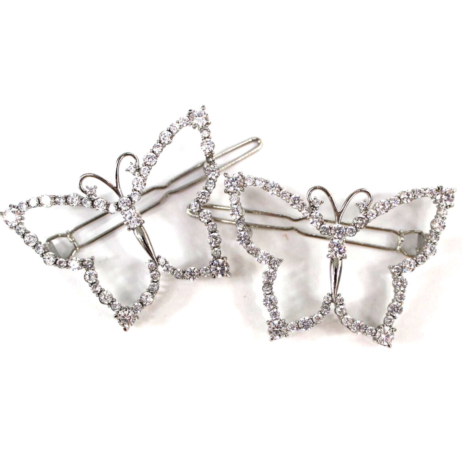 Other Two Matching Rhinestone Butterfly Hair Barrettes Size ONE SIZE - 1 Thumbnail