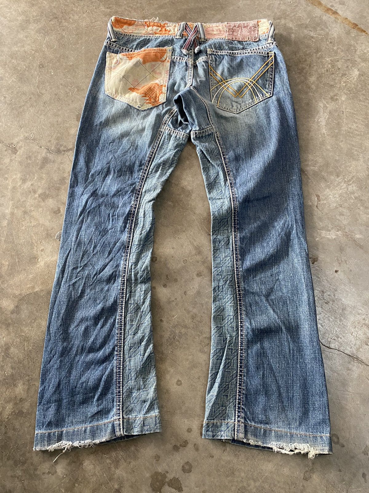 Japanese Brand × Mizra Jeans Kyoto Flare Jeans Mizra Manju Chrysanthemum Pattern Houndstooth Size US 30 / EU 46 - 9 Thumbnail