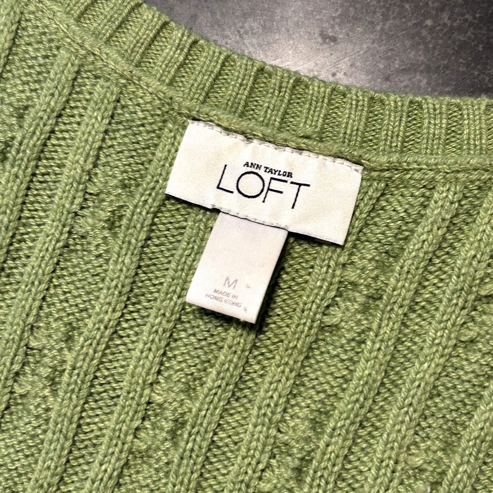 Loft Ann Taylor LOFT Green Sweater Vest Top Size M Size M / US 6-8 / IT 42-44 - 4 Thumbnail