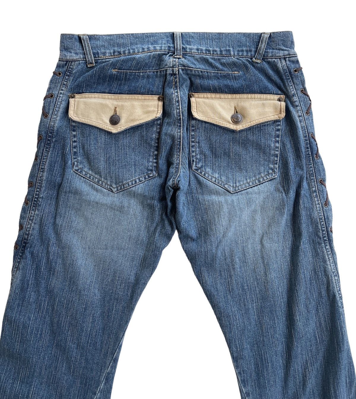 Japanese Brand Vintage Japanese Distressed Flared Jeans Size US 31 - 6 Thumbnail