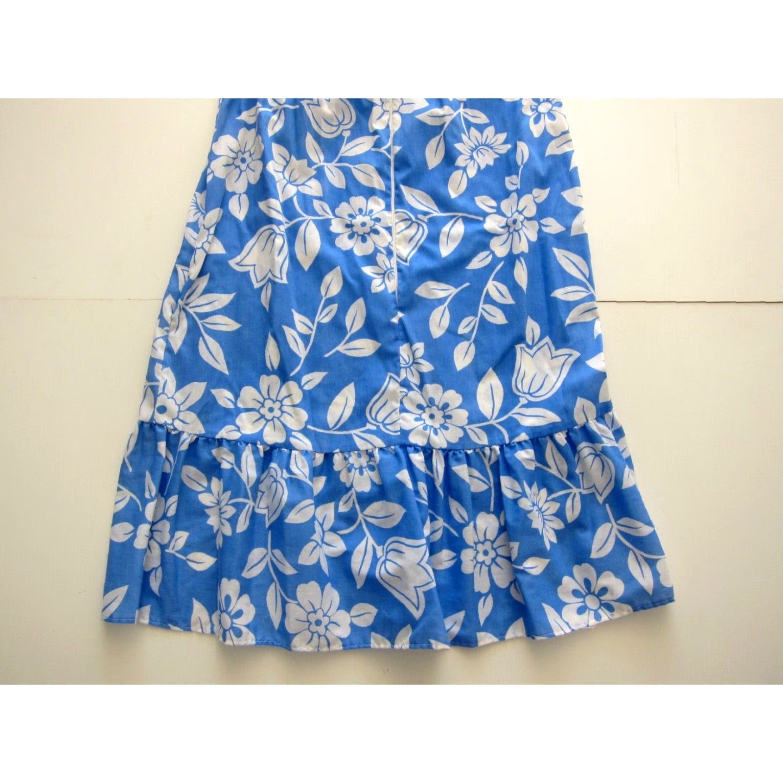 Vintage VINTAGE Helen Of Troy Cotton Blue White Floral Hawaiian Zip Tank Sun Dress Small Size S / US 4 / IT 40 - 8 Thumbnail