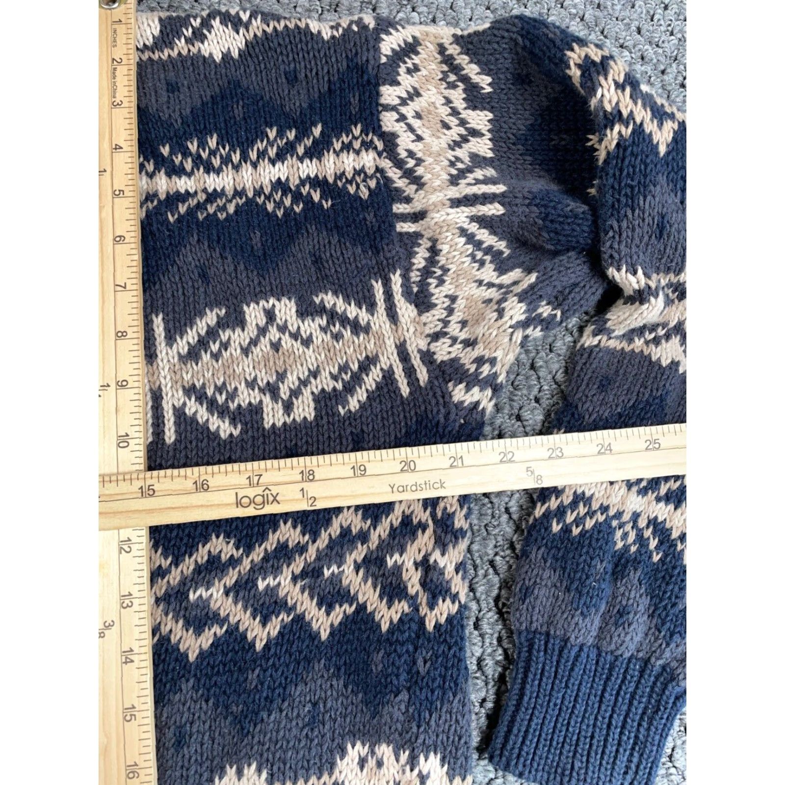 Vintage VINTAGE Nordic Snowflake Pattern Sweater Shirt Adult Large Beige Geometric Knit 90s Mens Pullover Heavyweight Size US L / EU 52-54 / 3 - 6 Thumbnail