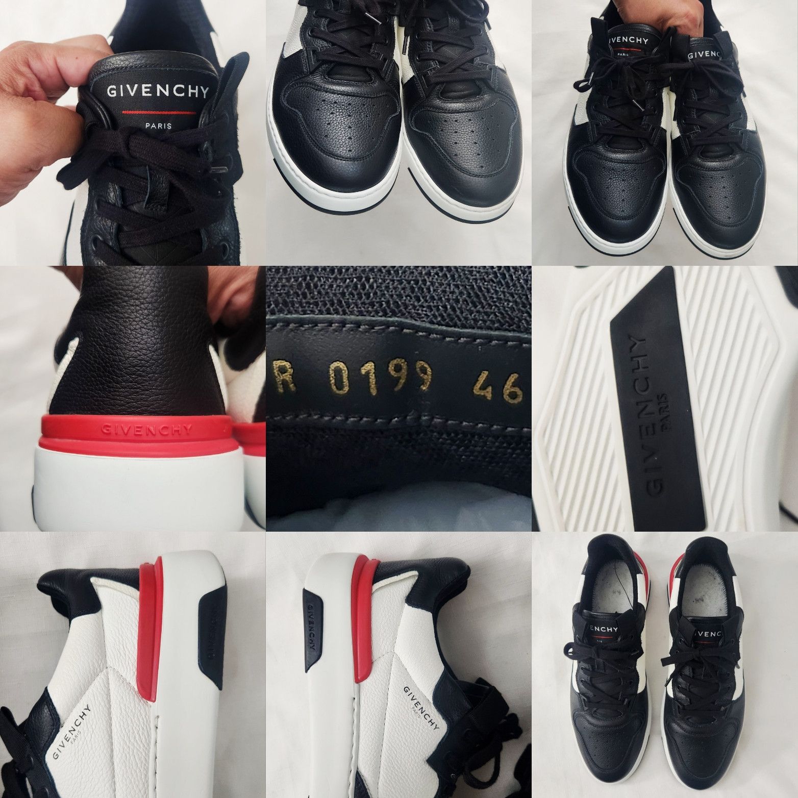 Designer × Givenchy Givenchy White Black multicolor Leather Runner Sneakers 46 Size US 13 / EU 46 - 20 Thumbnail