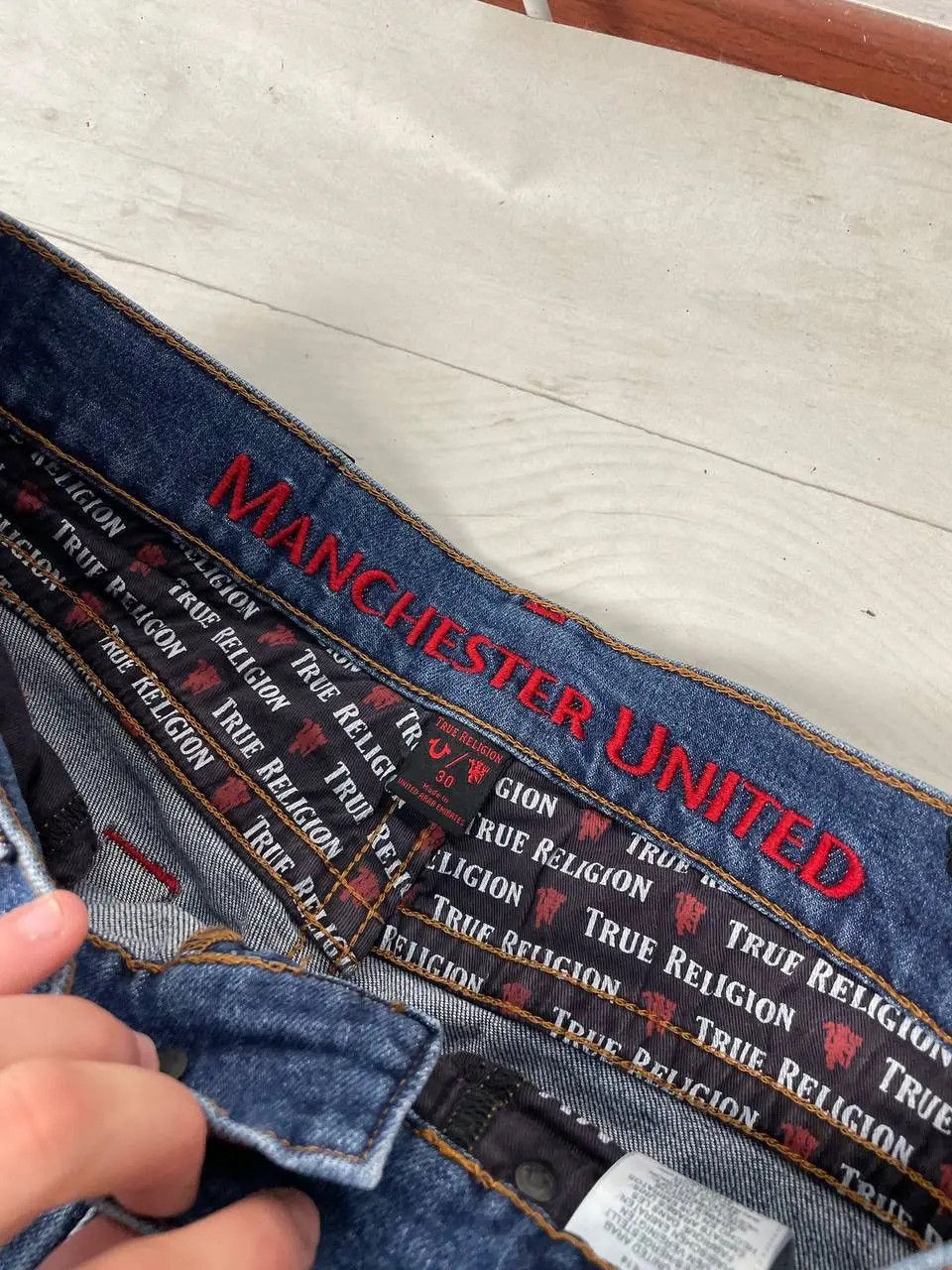 True Religion Vintage True Religion Manchester United Denim Jeans Japan Size US 30 / EU 46 - 9 Thumbnail