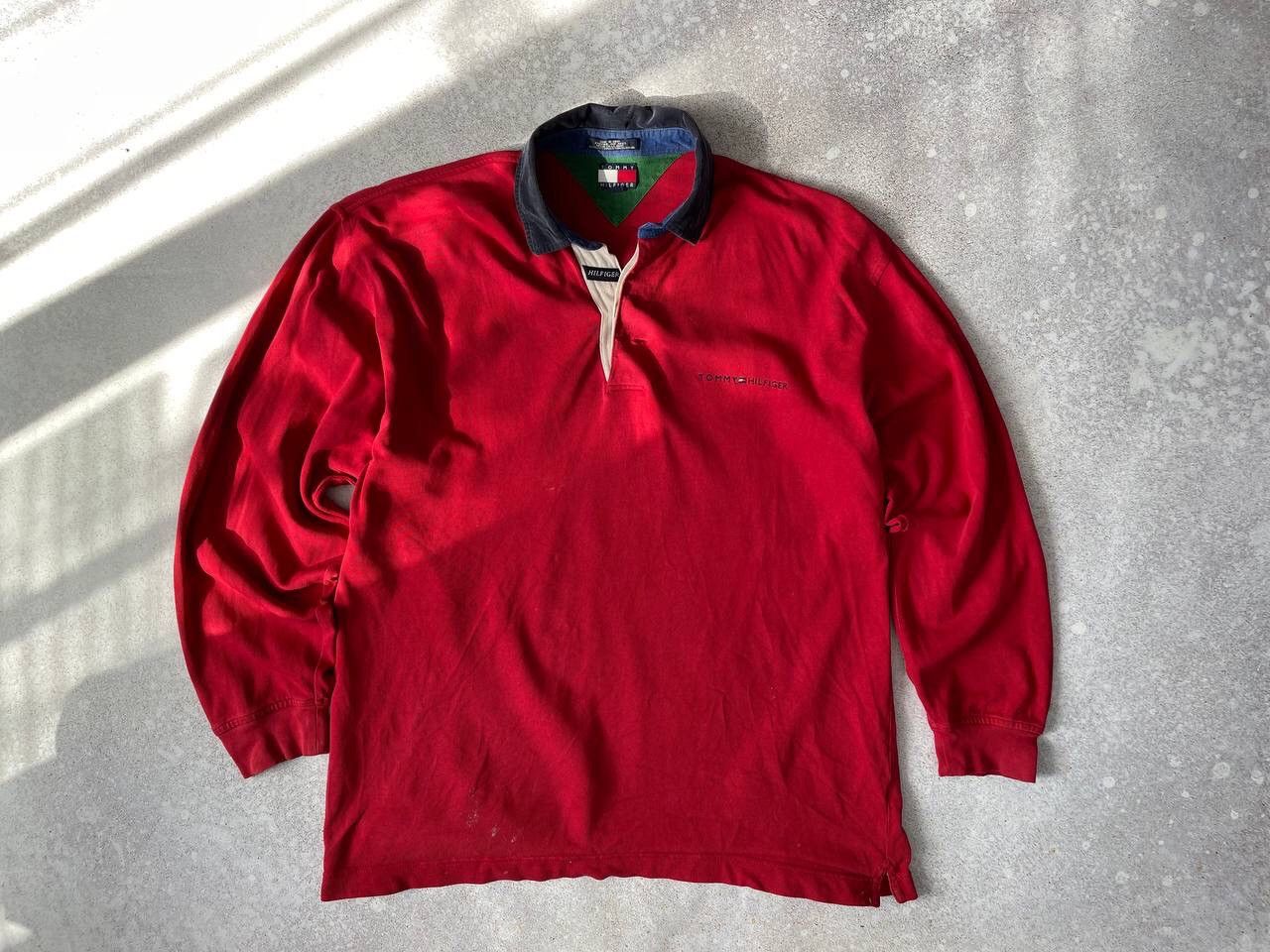 Tommy Hilfiger × Vintage Vintage Tommy Hilfiger Rugby Long Sleeve RRL Style Y2K Rare Size US L / EU 52-54 / 3 - 1 Thumbnail