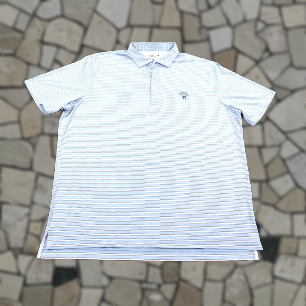 johnnie-O johnnie-O Polo Shirt Men XL Blue Stripe Golf UPF 50 Forest Highlands Performance Size US XL / EU 56 / 4 - 1 Thumbnail