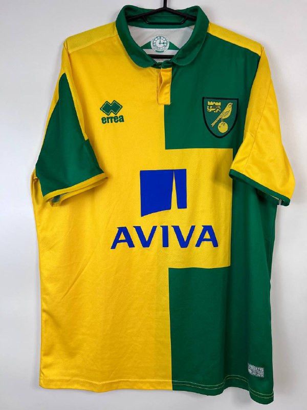 Errea Errea FC Norwich City 2015-2016 Home Soccer Jersey Sz XL Size US XL / EU 56 / 4 - 1 Thumbnail