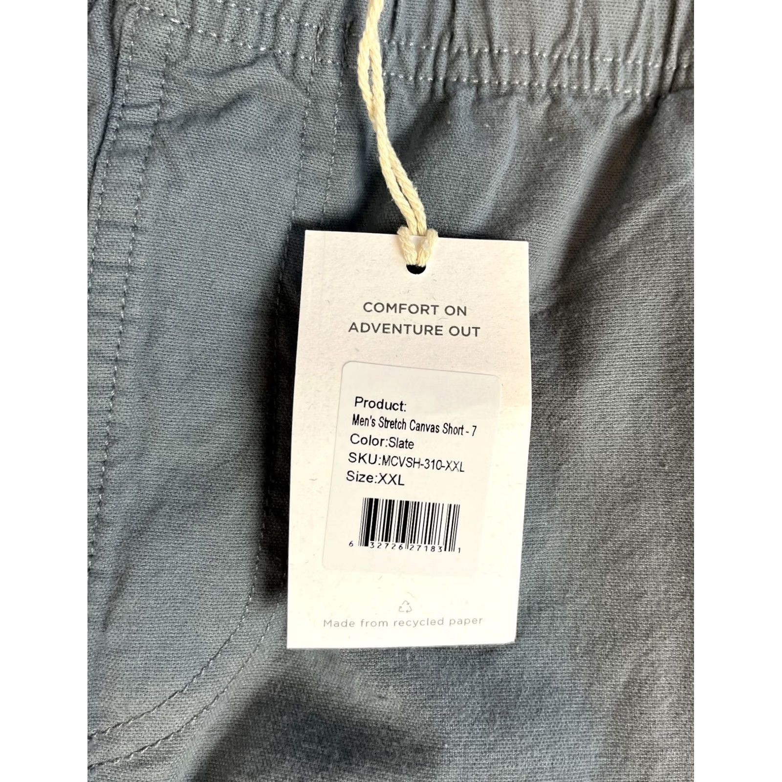 Vintage Free Fly Men's Stretch Canvas Short 7" slate 2XL Gray Chino Outdoor 70% Cotton 28% Viscose from Bamboo 2% Spandex NWT Size US 39 - 7 Thumbnail
