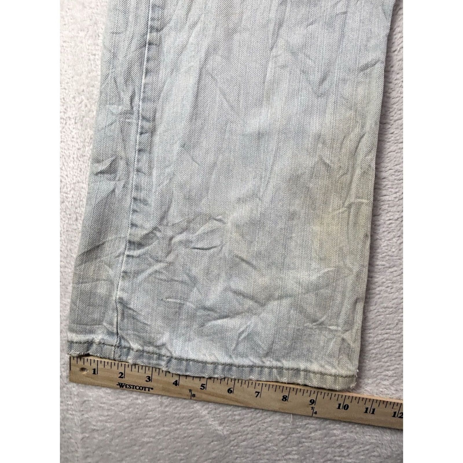 Levi's VINTAGE Levi's 527 Jeans Mens 36x30 Light Wash Bootcut Distressed Stained 5-Pocket Denim Blue Cotton Regular Modern Cowboy Western Mens Size US 36 / EU 52 - 5 Thumbnail
