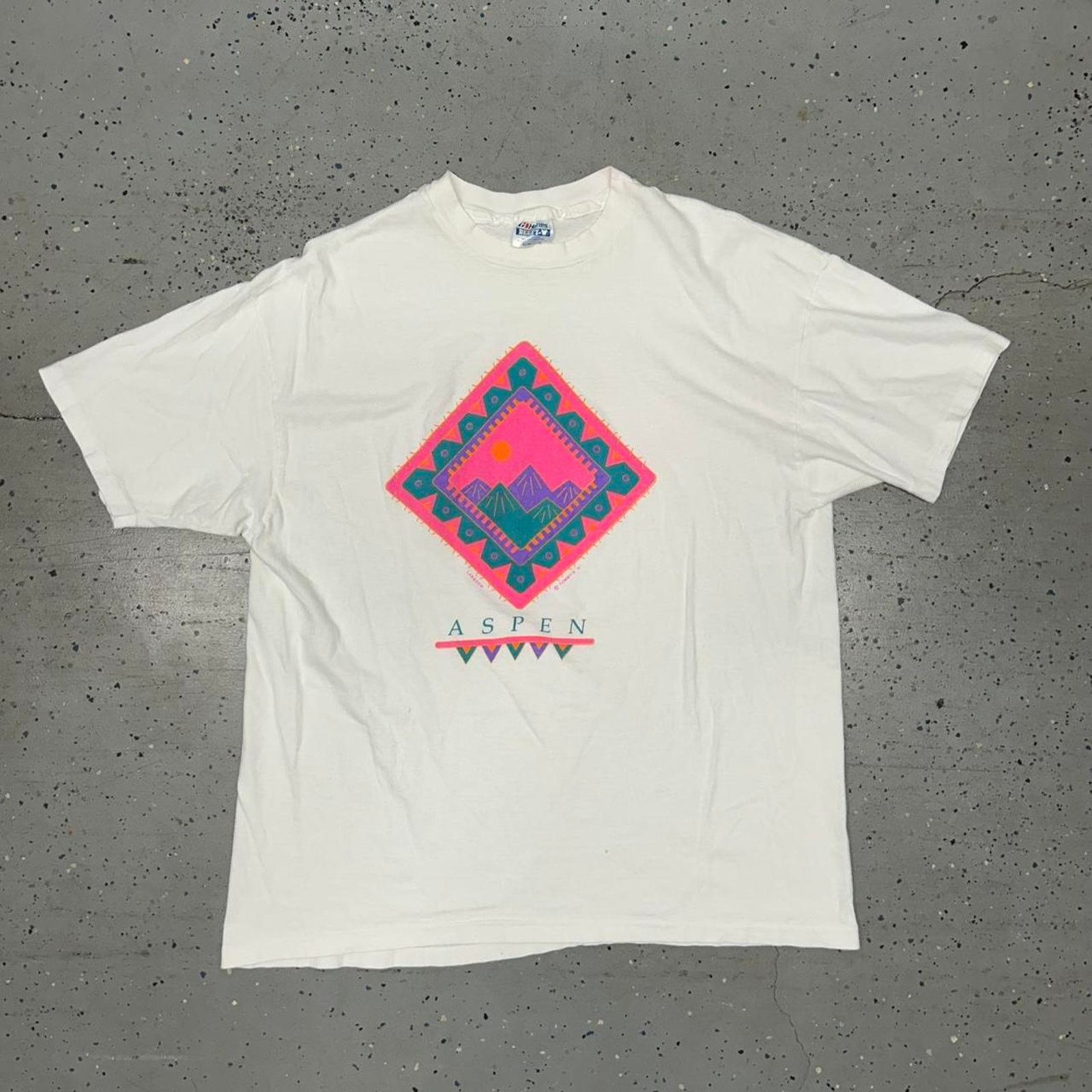 Hanes VTG 90s Aspen Colorado white tee Size US XL / EU 56 / 4 - 1 Thumbnail