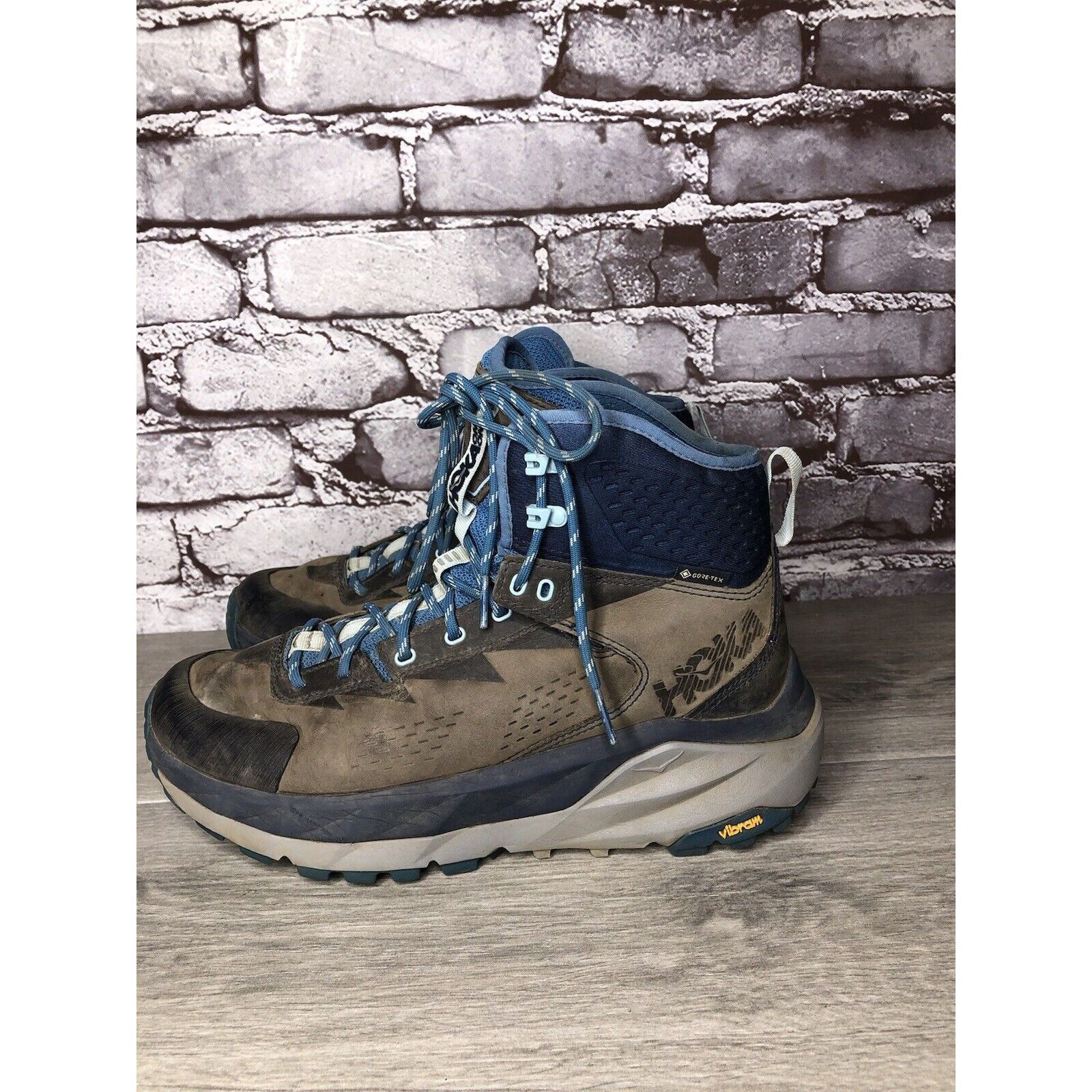 Hoka Men's Hoka One One Kaha GTX Gore-Tex Blue & Gray Mid Hiking Size US 8 / IT 38 - 22 Thumbnail
