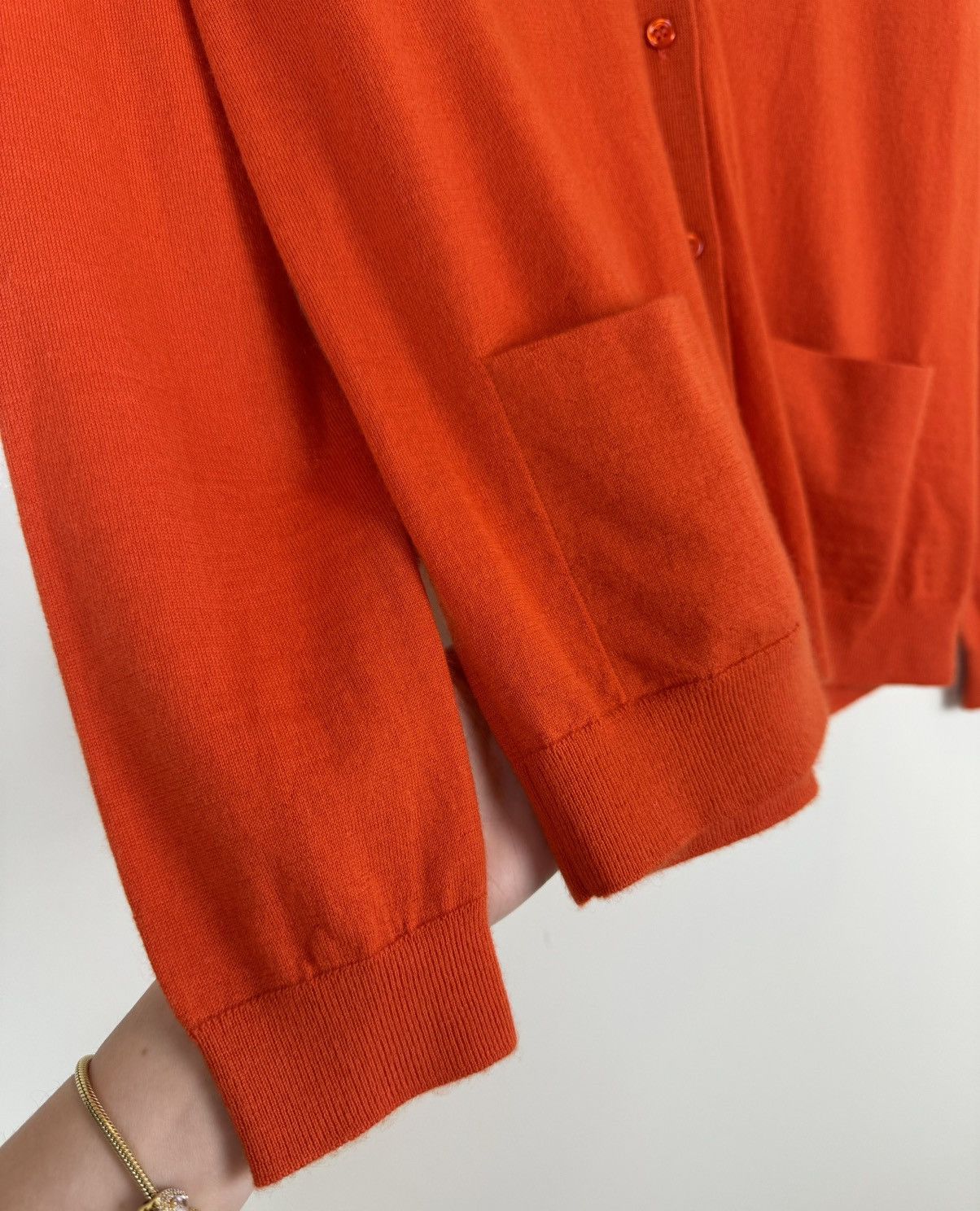 Bompard ERIC BOMPARD Cashmere red orange cardigan sweater loro piana Size S / US 4 / IT 40 - 3 Thumbnail